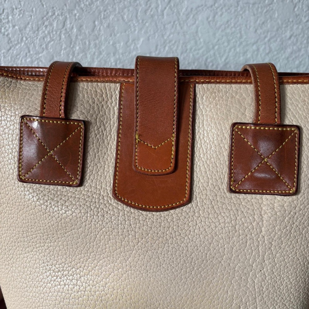 Vintage Dooney & Bourke AWL Pebble Leather Tote Bone Tan‎ Duck Bag - Picture 14 of 16